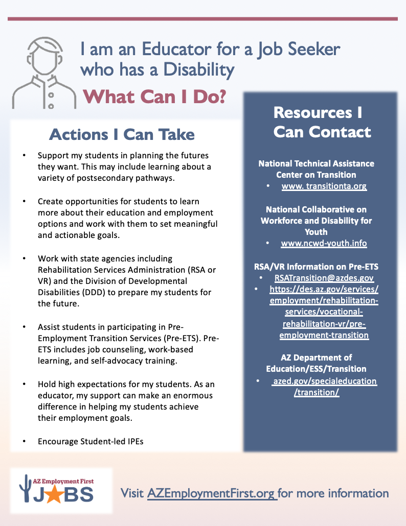 Flyer with resources and action steps for educators