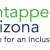 Green and blue overlapping half circles with text Untapped Arizona Your Resource for an Inclusive Workforce